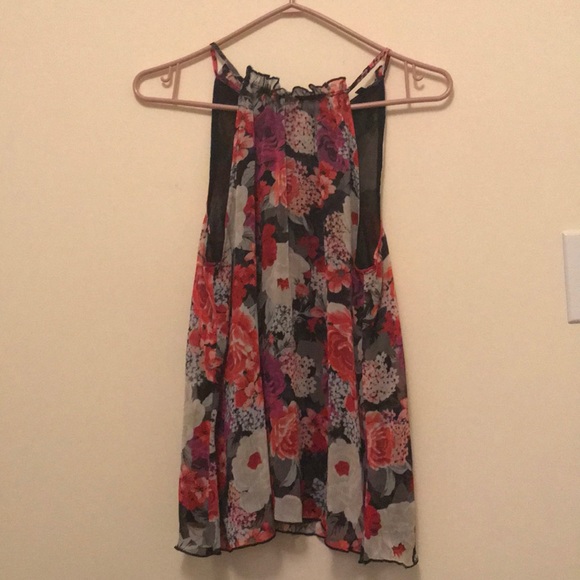floral flowy sleeveless top - Picture 3 of 6
